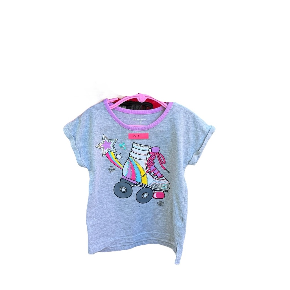 Healthtex Gray T-Shirt with Colorful Roller Skate NWOT